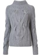 Sally Lapointe Cable Knit Jumper, Women's, Size: Xs/s, Grey, Merino/cashmere