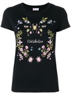Red Valentino Insects & Flower Print T-shirt - Black