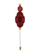Gucci Vintage-style Floral Motif Pin - Red