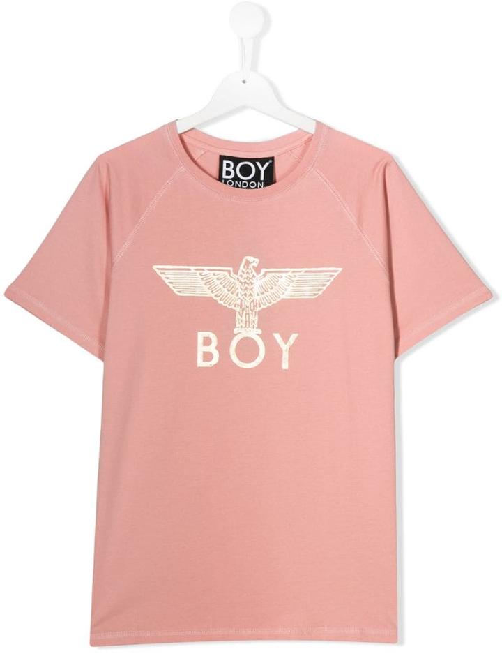Boy London Kids Teen Logo Print T-shirt - Pink