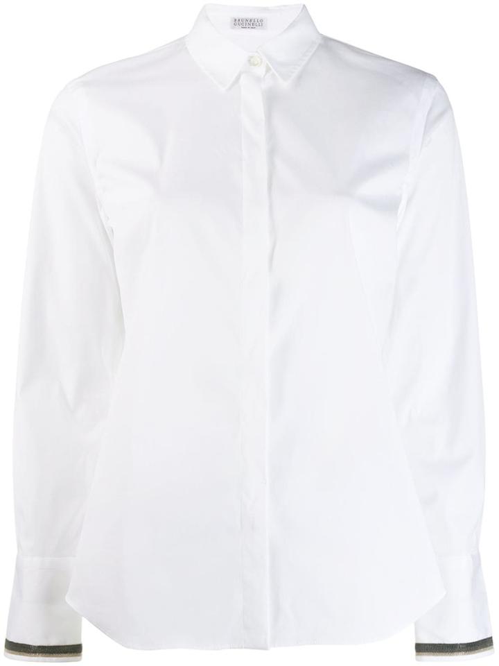 Brunello Cucinelli Beaded Cuffs Shirt - White