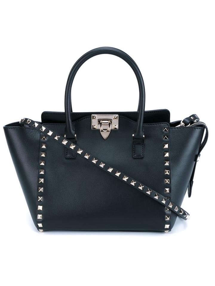 Valentino Small 'rockstud' Trapeze Tote, Women's, Black