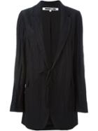 Mcq Alexander Mcqueen Oversized Creased Blazer, Women's, Size: 40, Black, Polyester/viscose/polyamide