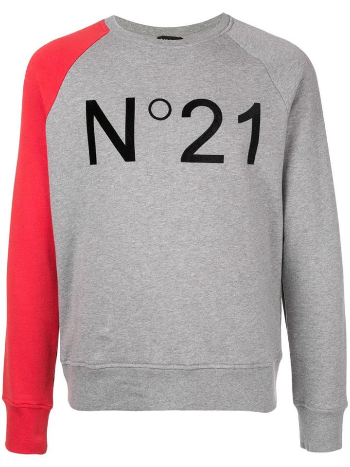 Nº21 Contrast Logo Patch Sweatshirt - Grey