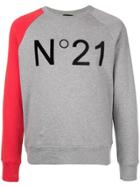 Nº21 Contrast Logo Patch Sweatshirt - Grey