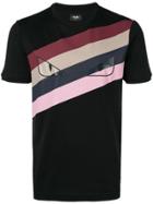 Fendi Panelled Stripe T-shirt - Black