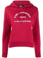 Karl Lagerfeld Printed Logo Hoodie - Red