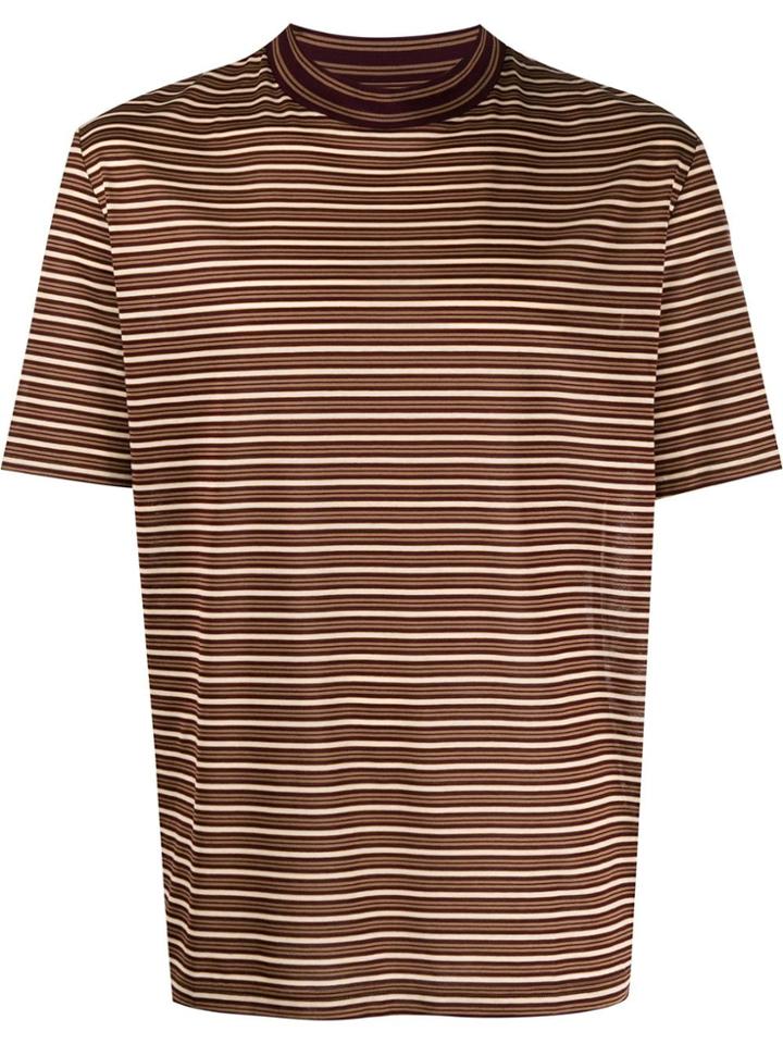 Lanvin Striped Short Sleeve T-shirt - Red