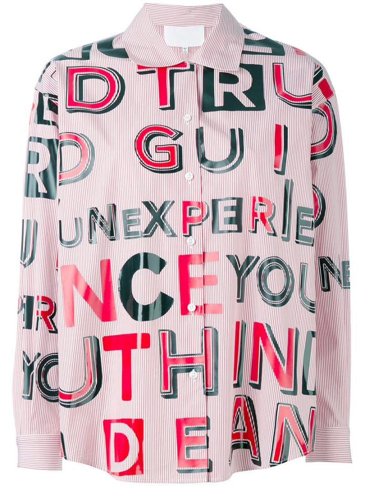 Printed Long Sleeve Shirt - Women - Cotton - 42, White, Cotton, Maison Margiela