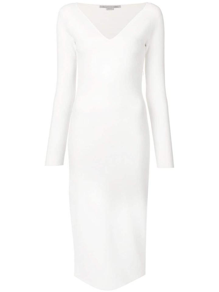 Stella Mccartney V-neck Fitted Dress - White