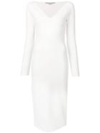 Stella Mccartney V-neck Fitted Dress - White