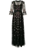 Needle & Thread Embroidered Floral Gown - Black