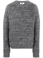 Msgm Long-sleeve Knitted Sweater - Grey