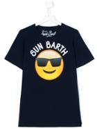 Mc2 Saint Barth Kids - Emoji Print T-shirt - Kids - Cotton - 16 Yrs, Blue