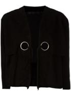 Drome - Drawstring Cropped Jacket - Women - Leather/acetate/cupro - S, Women's, Black, Leather/acetate/cupro