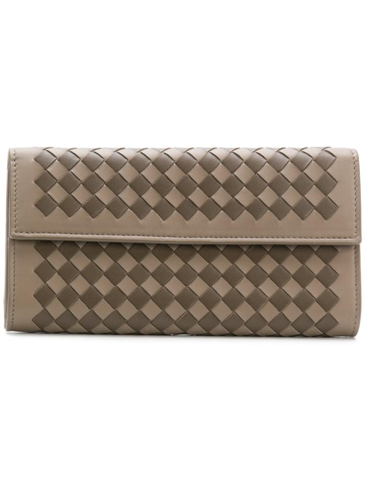 Bottega Veneta Intercciato Wallet - Nude & Neutrals