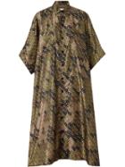 Burberry Monogram Print Nylon Twill Poncho - Green