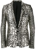 Haider Ackermann Animal Pattern Blazer, Men's, Size: 54, Black, Silk/cotton/polyester/rayon