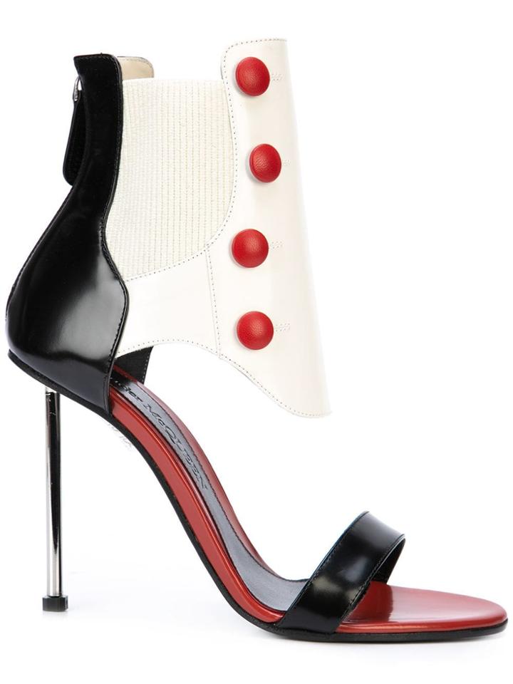 Alexander Mcqueen Pin Heel Ankle Sandals - Black