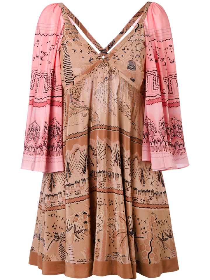 Valentino Jungle Of Delight Dress - Pink & Purple