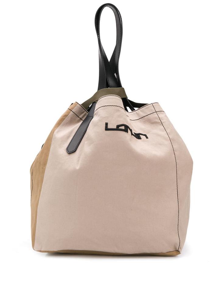 Lanvin Logo Embroidered Tote - Neutrals