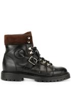 Gucci Pre-owned Buckled Combat Boots - Black