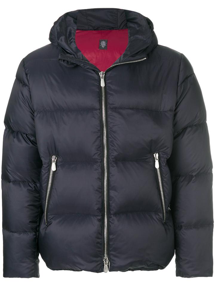 Eleventy Hooded Puffer Jacket - Blue