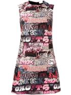 Giamba Graffiti Print Dress, Size: 40, Pink, Polyester
