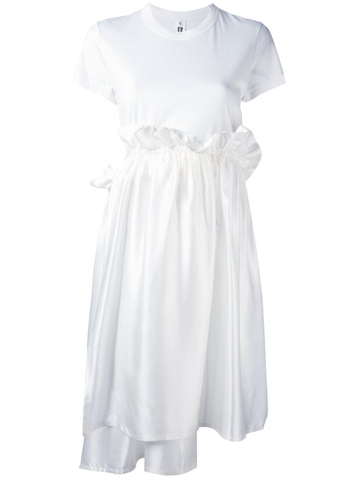 Ruffle Waist T-shirt Dress - Women - Silk/cotton - S, White, Silk/cotton, Comme Des Garçons Noir Kei Ninomiya
