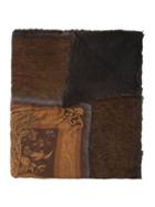 Avant Toi Fauna & Flora Print Scarf, Women's, Brown, Silk/cashmere