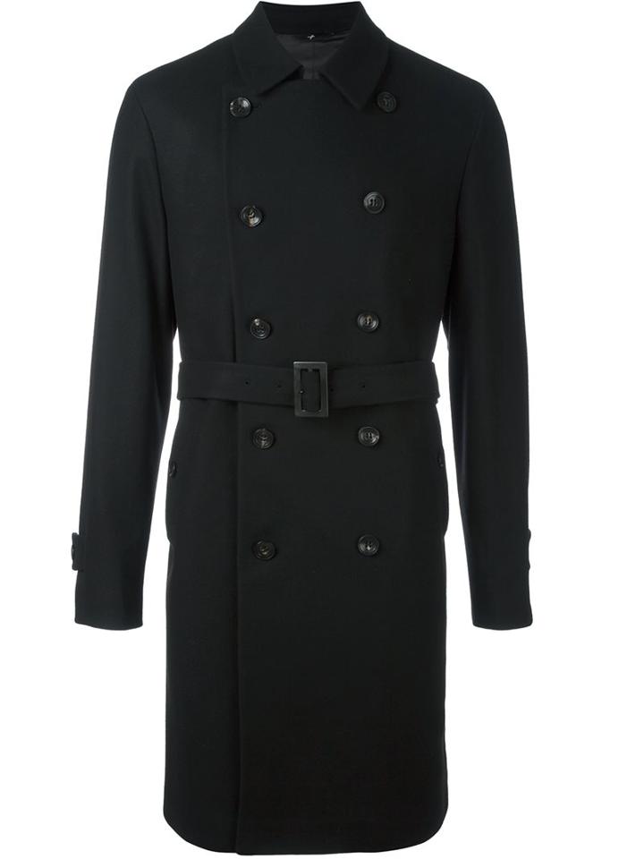 Hevo Double Breasted Coat, Men's, Size: 50, Black, Polyamide/viscose/wool