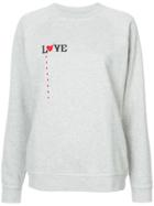 Ganni Embroidered Love Sweatshirt - Grey