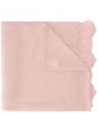 Ermanno Scervino - Lace Edges Scarf - Women - Silk/polyamide/cashmere - One Size, Pink/purple, Silk/polyamide/cashmere