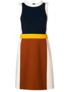 Tory Burch Blocked Shift Dress - Brown