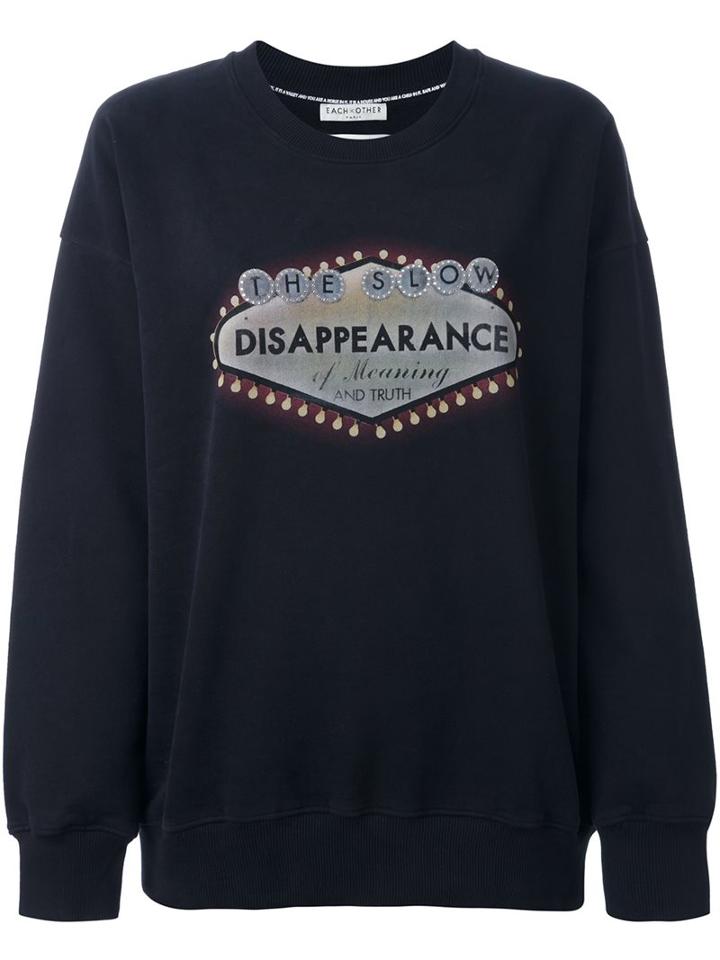 Each X Other 'disappearance' Sweatshirt, Women's, Size: Small, Black, Cotton