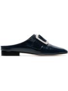 Dorateymur Navy Blue Han Buckled Leather Loafers