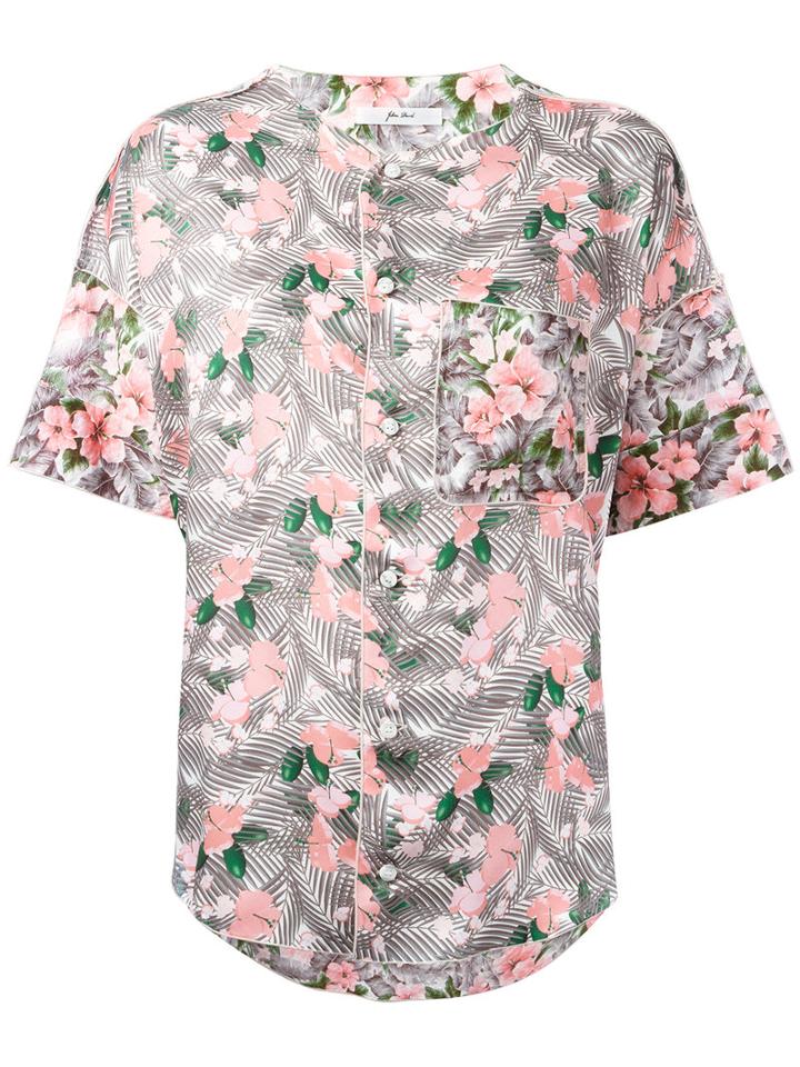 Julien David - Floral Print Shirt - Women - Silk/cotton - S, Women's, Pink, Silk/cotton