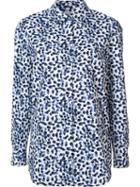 Lafayette 148 Dot Print Shirt, Women's, Size: Xl, White, Cotton/spandex/elastane