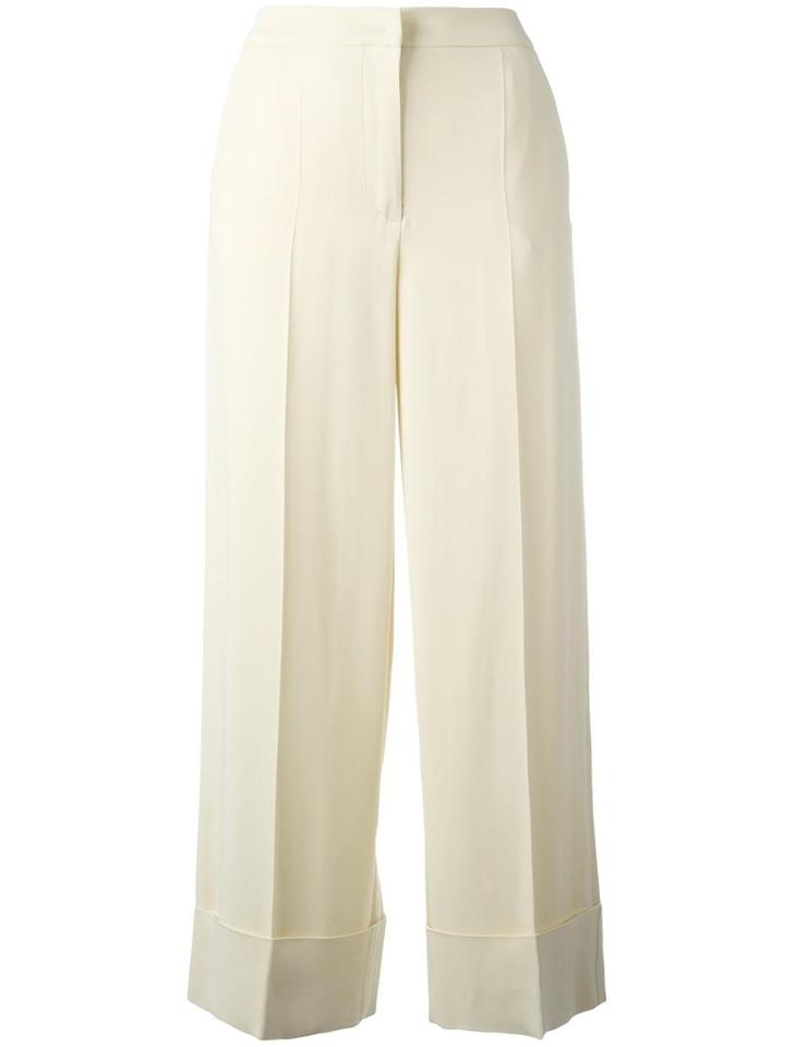 Les Copains Cropped Trousers, Women's, Size: 40, Nude/neutrals, Elastodiene/viscose/acetate/polyester