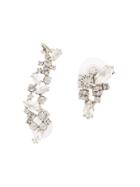 Marchesa Notte Crystal Studded Cuff Earrings - Grey