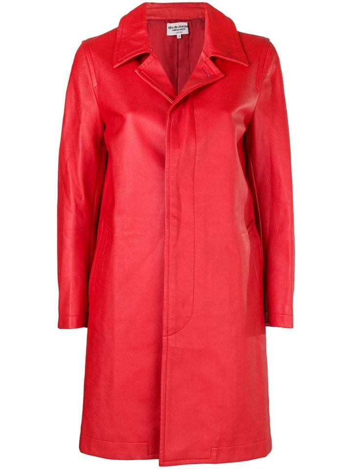 Comme Des Garçons Pre-owned 2000's Faux Leather Coat - Red