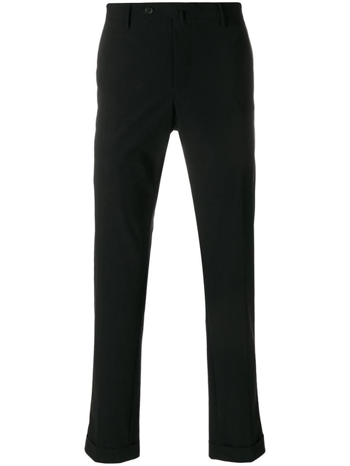 Pt01 Creased Slim Fit Trousers - Black