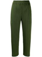 Pleats Please By Issey Miyake Plissé Cropped Trousers - Green