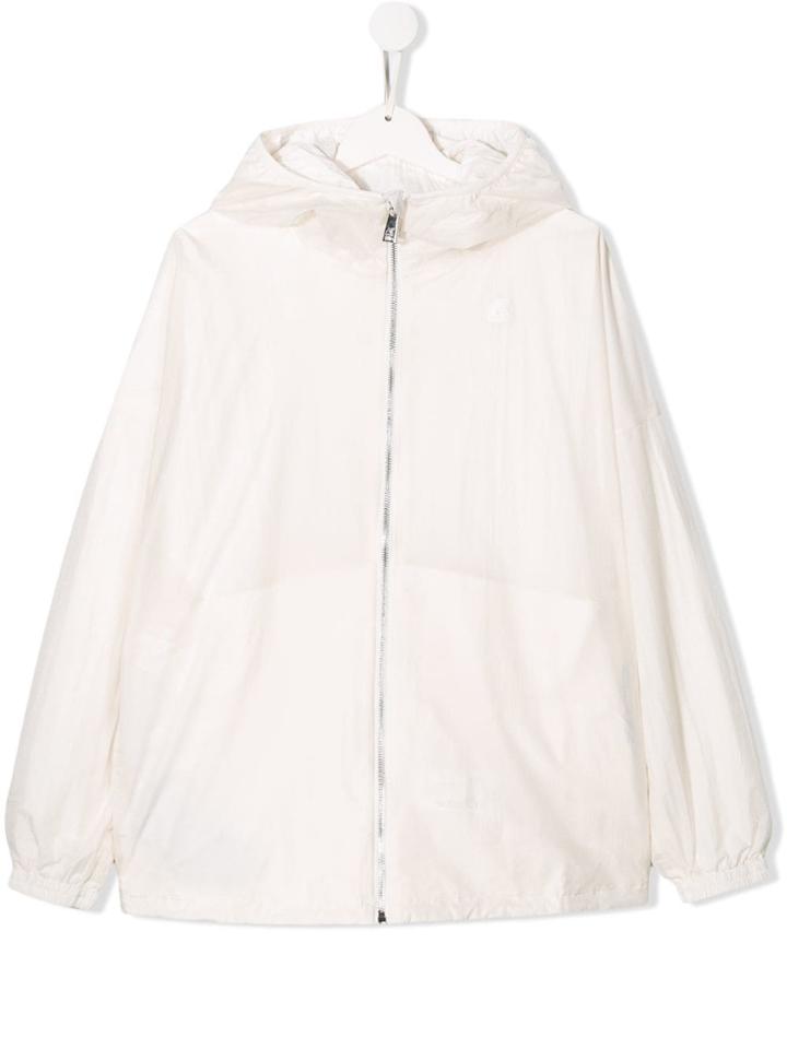K Way Kids Marie Hooded Jacket - White