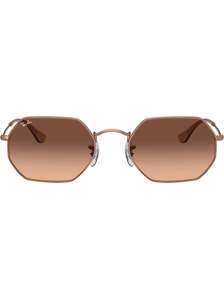 Ray-ban Rb3556n Octagonal Sunglasses - Gold