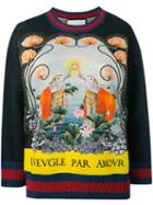 Gucci L'aveugle Par Amour Sweatshirt, Women's, Size: Xs, Black, Cotton/viscose/polyamide/metallic Fibre