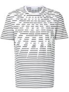 Neil Barrett Striped Lightening Bolt T-shirt - White