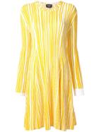 Calvin Klein 205w39nyc Striped Pleated Dress - Yellow
