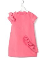 Simonetta Ruffled Dress, Girl's, Size: 10 Yrs, Pink/purple