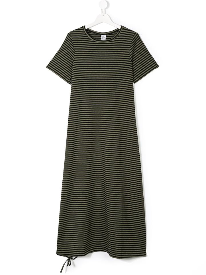 Orimusi Striped T-shirt Dress - Black